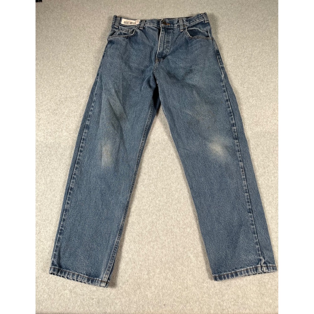 WearGuard Aramark Mens Blue Denim Work Jeans Straight Leg 30x28.5 GP0294 Wash